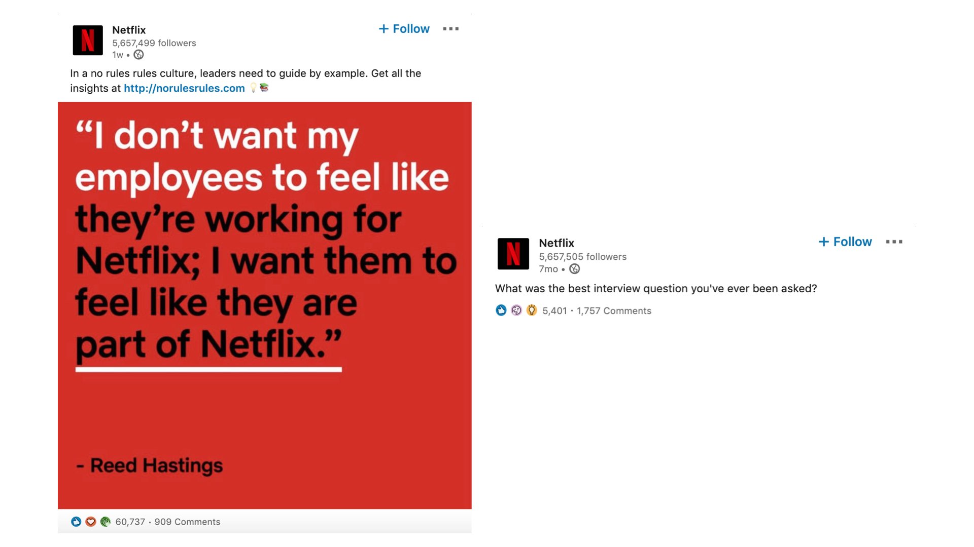 LinkedIn post Netflix